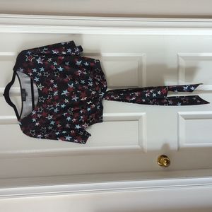 Eloquii Blue and Red Stars Crop Top Size 16